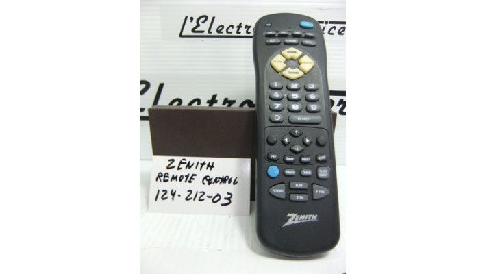 Zenith 124-212-03 remote control .